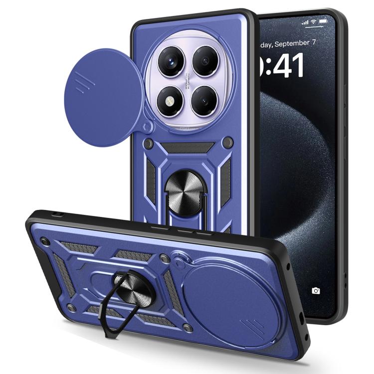 

For Redmi Note 14 Pro 4G Sliding Camera Cover Design TPU+PC Phone Case(Blue)