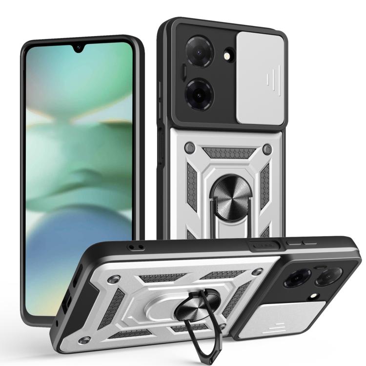 

For Redmi A5 4G 171.7mm Sliding Camera Cover Design TPU+PC Phone Case(Silver)