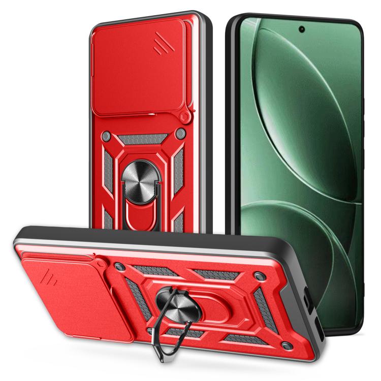 

For Redmi K80 5G Sliding Camera Cover Design TPU+PC Phone Case(Red)