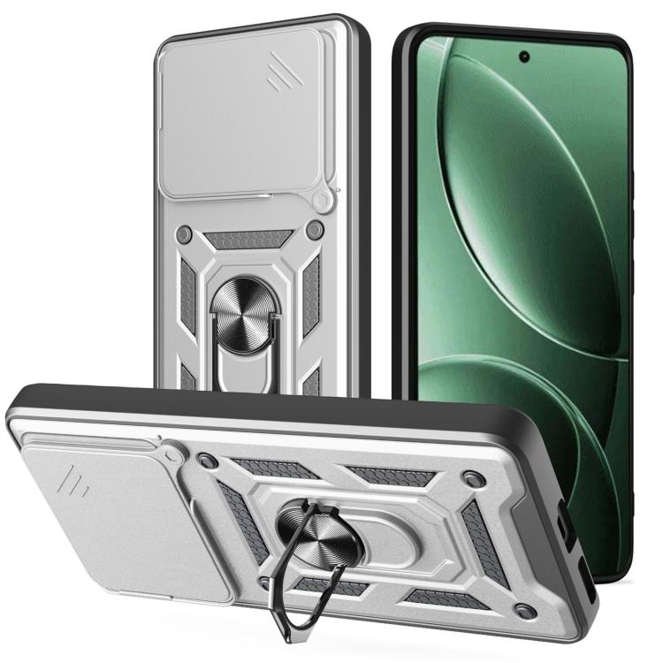 

For Redmi K80 5G Sliding Camera Cover Design TPU+PC Phone Case(Silver)