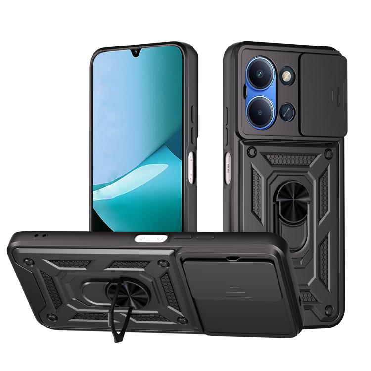 

For Redmi 15C 4G / 5G 173.1mm Sliding Camera Cover Design TPU+PC Phone Case(Black)
