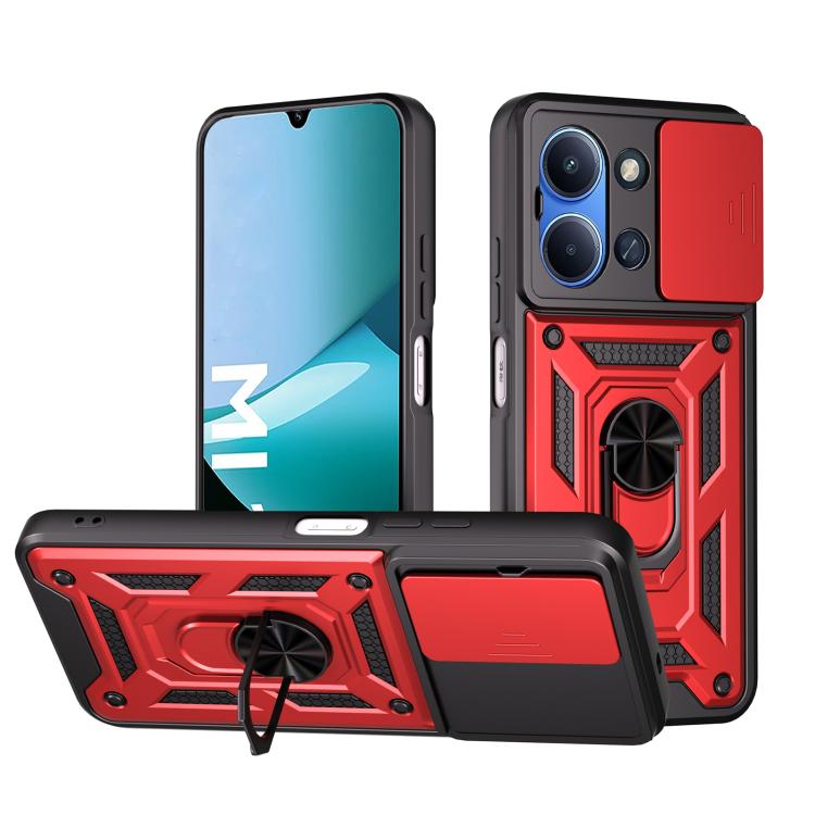 

For Redmi 15C 5G / 4G EU 173mm Sliding Camera Cover Design TPU+PC Phone Case(Red)