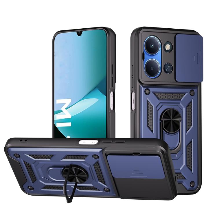 

For Redmi 15C 5G / 4G EU 173mm Sliding Camera Cover Design TPU+PC Phone Case(Blue)