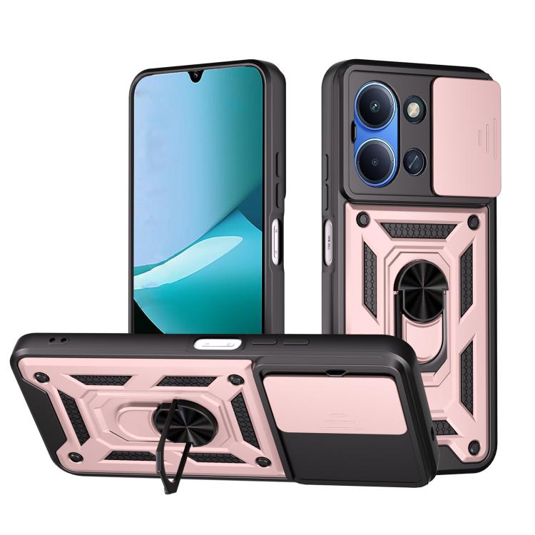 

For Redmi 15C 5G / 4G EU 173mm Sliding Camera Cover Design TPU+PC Phone Case(Rose Gold)
