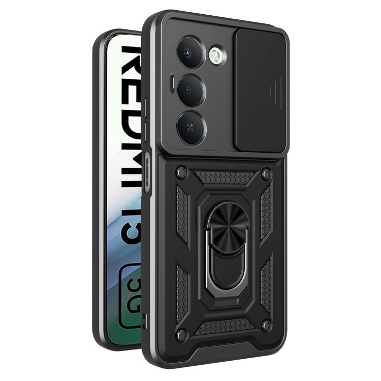

For Redmi 15 5G Global/15 4G SEA 169mm Sliding Camera Cover Design TPU+PC Phone Case(Black)