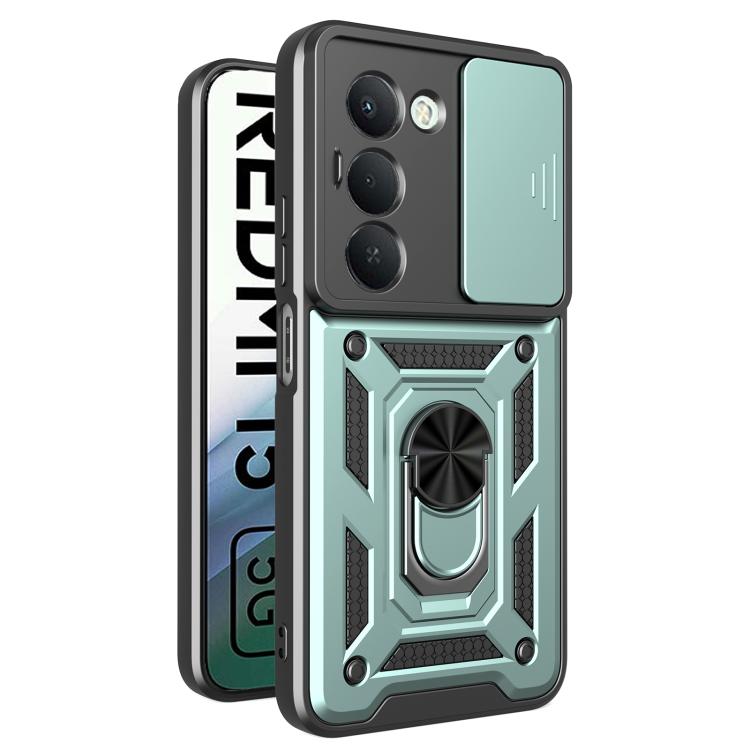 

For Redmi 15 5G Global/15 4G SEA 169mm Sliding Camera Cover Design TPU+PC Phone Case(Green)