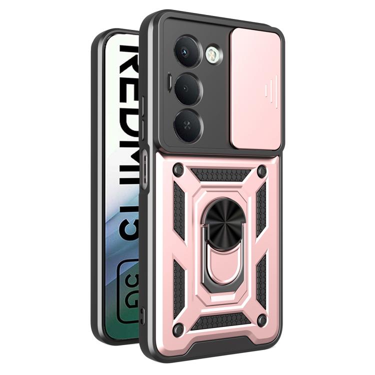

For Redmi 15 5G Global/15 4G SEA 169mm Sliding Camera Cover Design TPU+PC Phone Case(Rose Gold)