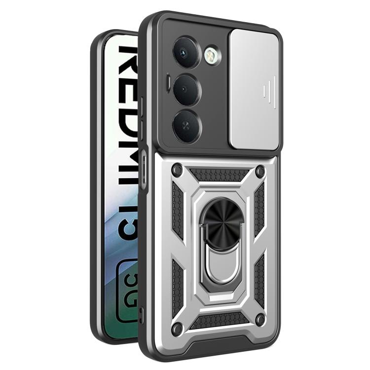 

For Redmi 15 5G Global/15 4G SEA 169mm Sliding Camera Cover Design TPU+PC Phone Case(Silver)