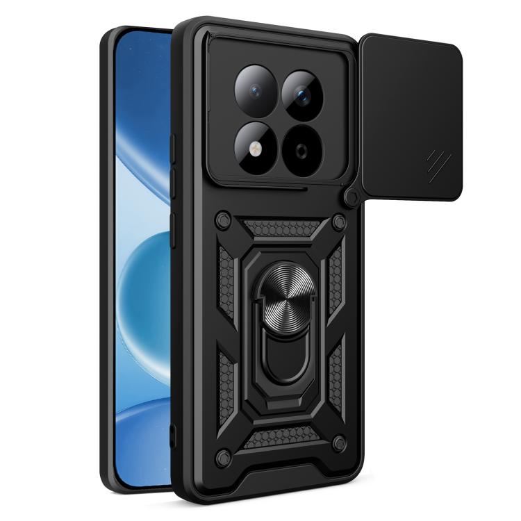 

For Redmi Note 15 Pro 5G Global 163.6mm Sliding Camera Cover Design TPU+PC Phone Case(Black)