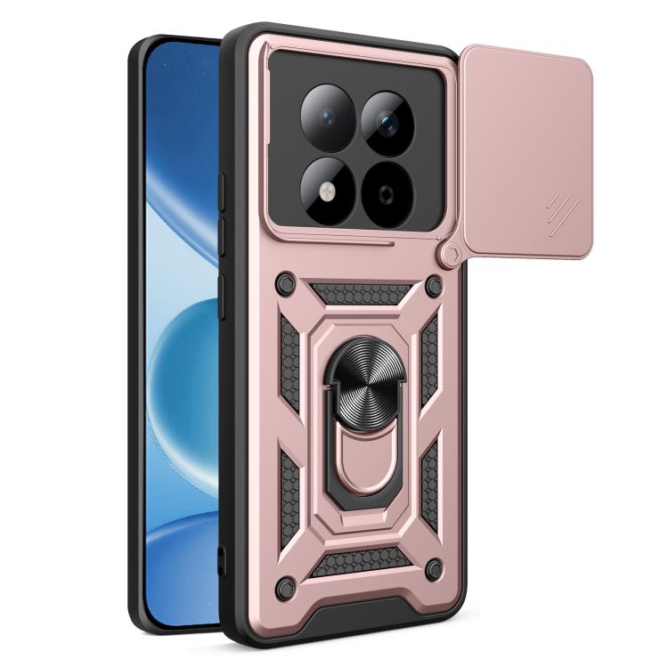 

For Redmi Note 15 Pro 5G Global 163.6mm Sliding Camera Cover Design TPU+PC Phone Case(Rose Gold)