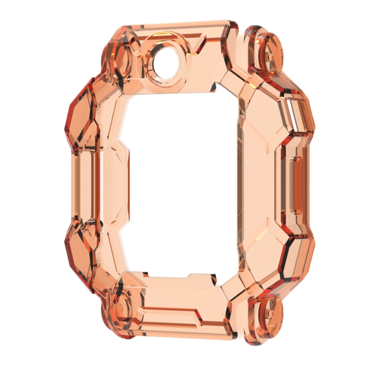 

For Xiaotiancai Z7S Half Coverage Hollow TPU Watch Protective Case(Transparent Orange)