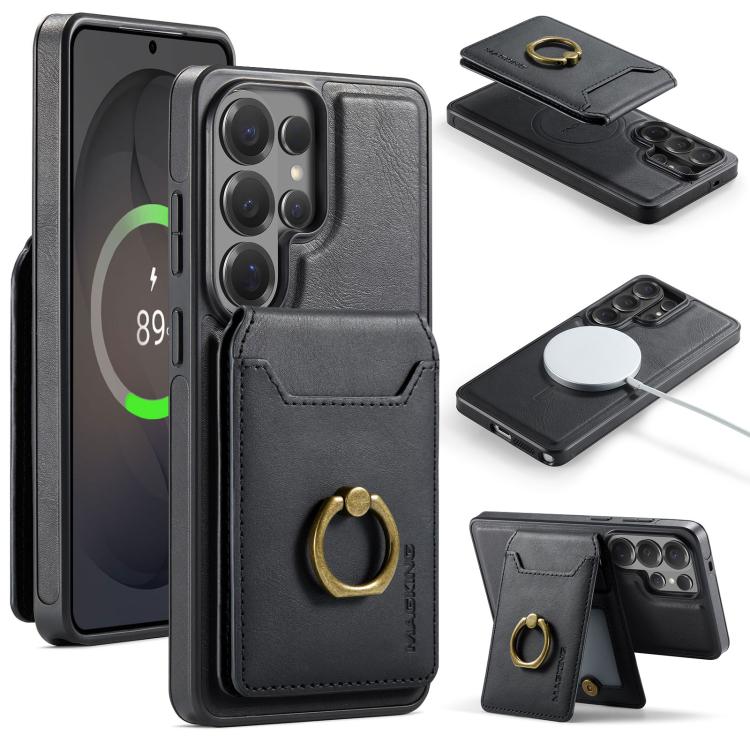 

For Samsung Galaxy S26 Ultra 5G MAGKING K1 MagSafe Detachable Wallet RFID Back Cover Phone Case(Black)