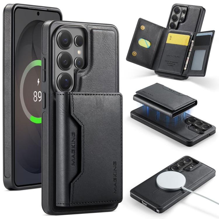 

For Samsung Galaxy S26 Ultra 5G MAGKING K2 Series MagSafe RFID Card Bag Detachable Phone Case(Black)
