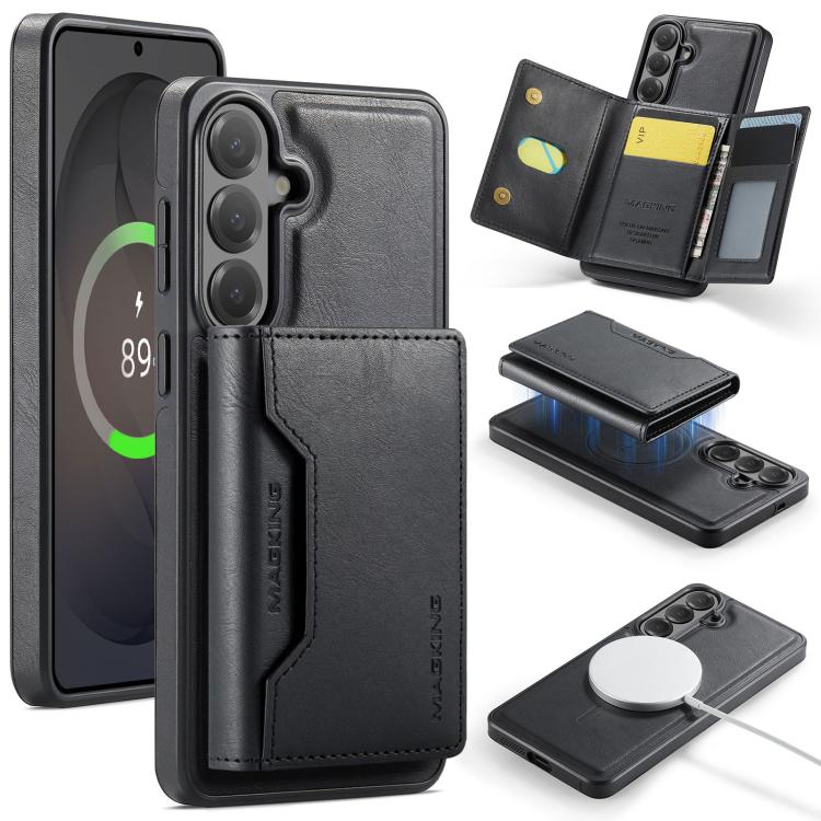 

For Samsung Galaxy S26+ 5G MAGKING K2 Series MagSafe RFID Card Bag Detachable Phone Case(Black)