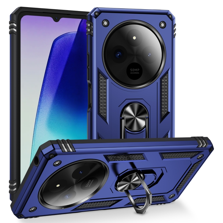 

For Redmi 14C 4G Shockproof TPU + PC Phone Case with Holder(Blue)