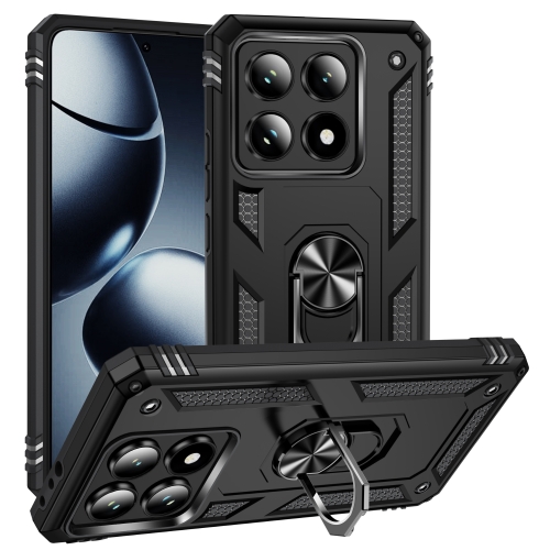 

For Xiaomi 14T Shockproof TPU + PC Phone Case with Holder(Black)