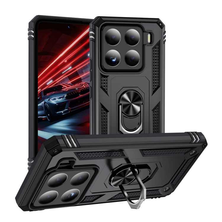 

For Xiaomi 15 Shockproof TPU + PC Phone Case with Holder(Black)