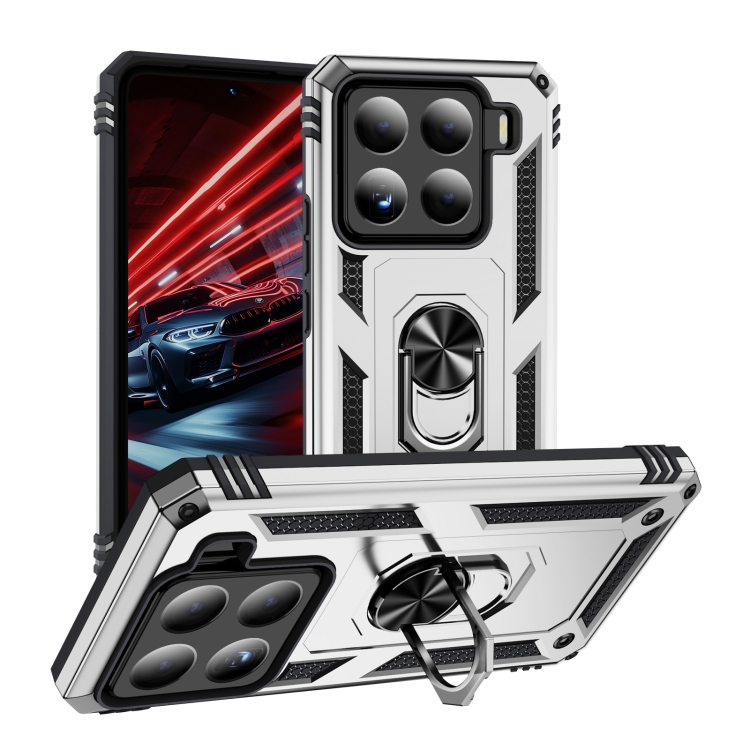 

For Xiaomi 15 Shockproof TPU + PC Phone Case with Holder(Silver)