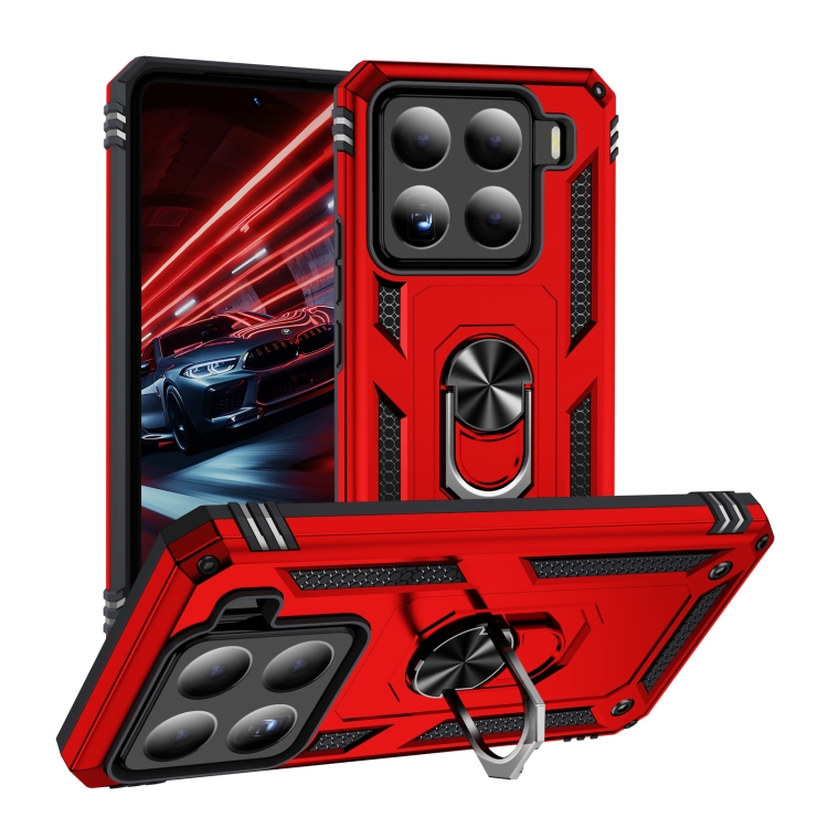 

For Xiaomi 15 Pro Shockproof TPU + PC Phone Case with Holder(Red)