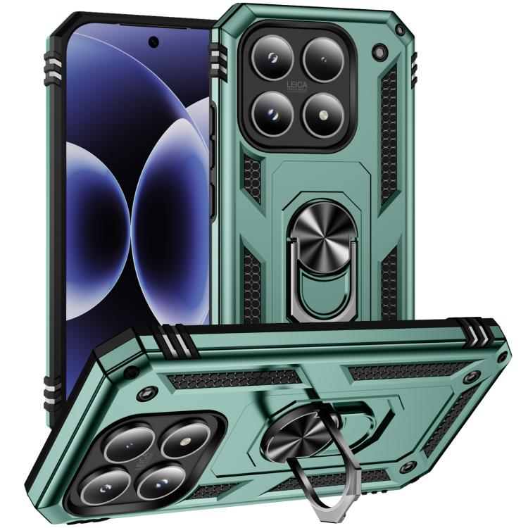

For Xiaomi 17 Shockproof TPU + PC Phone Case with Holder(Dark Green)