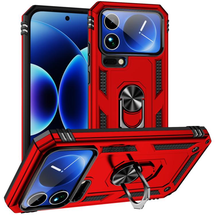 

For Xiaomi 17 Pro Shockproof TPU + PC Phone Case with Holder(Red)