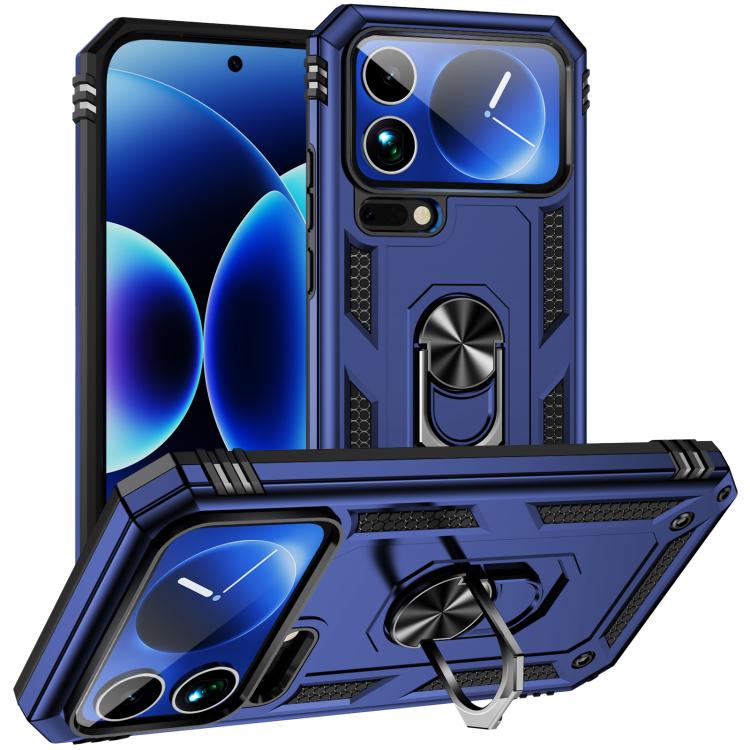 

For Xiaomi 17 Pro Shockproof TPU + PC Phone Case with Holder(Blue)