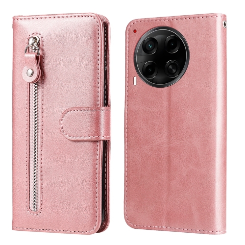 

For Tecno Camon 30S / Camon 30S Pro Fashion Calf Texture Zipper Leather Phone Case(Rose Gold)