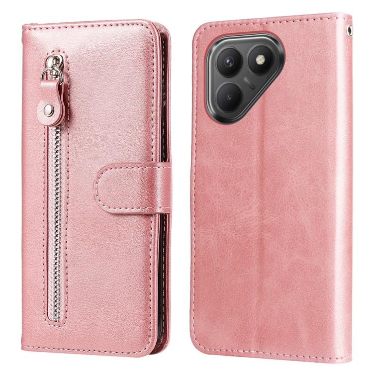 

For Tecno Pova 7 5G Fashion Calf Texture Zipper Leather Phone Case(Rose Gold)