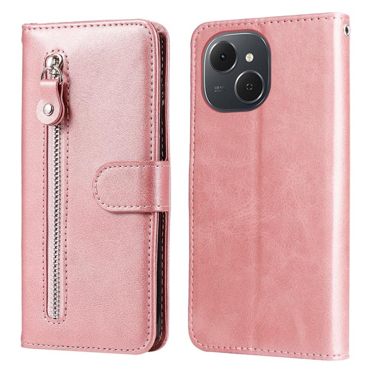

For Tecno Spark 40C Fashion Calf Texture Zipper Leather Phone Case(Rose Gold)