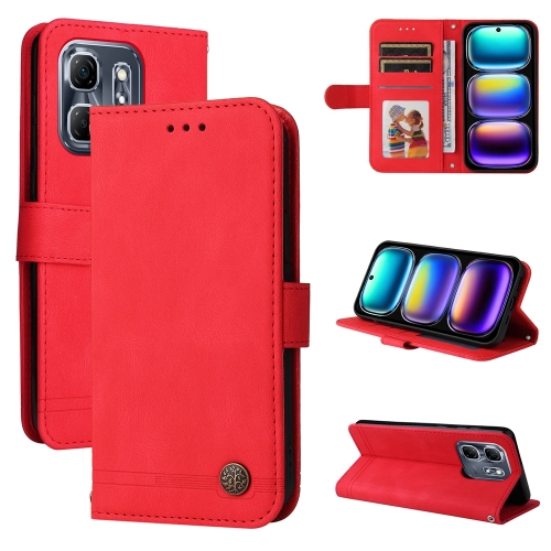 

For Infinix Hot 50i / Smart 9 Skin Feel Life Tree Metal Button Leather Phone Case(Red)