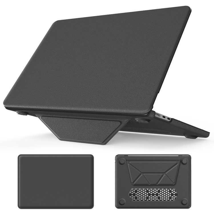 

For MacBook Air 13.6 inch A3113 / A2681 Business Magnetic Holder PC + PU Laptop Protective Case(Grey)