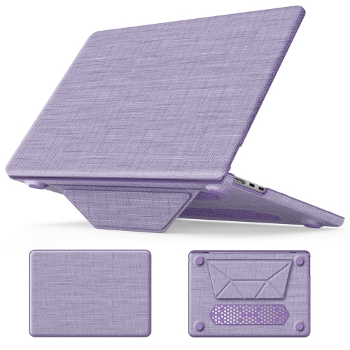 

For MacBook Air 13.6 inch A3113 / A2681 Fabric Magnetic Holder Laptop Protective Case(Purple)