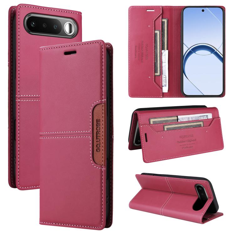 For Realme 16 5G GQUTROBE G01 RFID Anti-theft Leather Phone Case(Red)