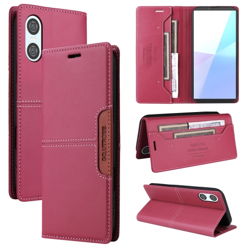 

For Sony Xperia 10 VI GQUTROBE G01 RFID Anti-theft Leather Phone Case(Red)