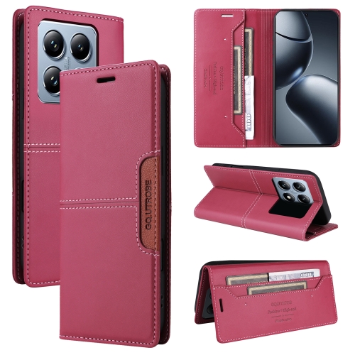 

For Xiaomi 14T Pro GQUTROBE G01 RFID Anti-theft Leather Phone Case(Red)