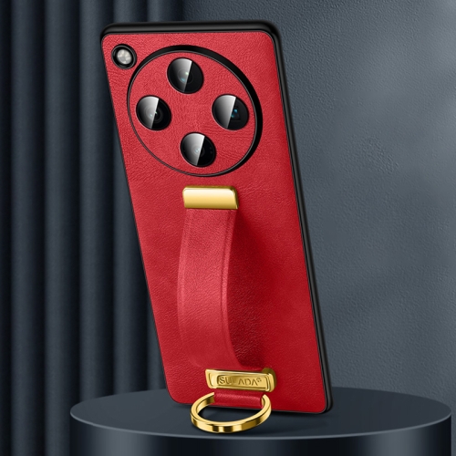 

For OPPO Find X8 Pro SULADA PC + Leather Texture Skin Feel Shockproof Phone Case(Red)