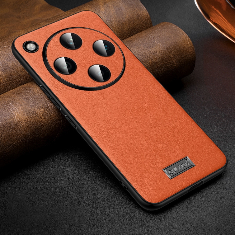 

For OPPO Find X8 Pro SULADA Shockproof TPU + Handmade Leather Phone Case(Orange)