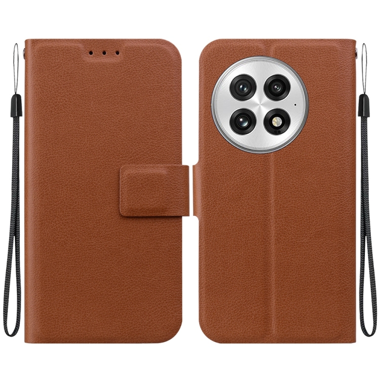 

For OnePlus 13 Ultra-thin Voltage Magnetic Buckle Leather Phone Case(Brown)