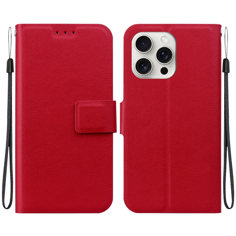 

For iPhone 16 Pro Ultra-thin Voltage Magnetic Buckle Leather Phone Case(Red)