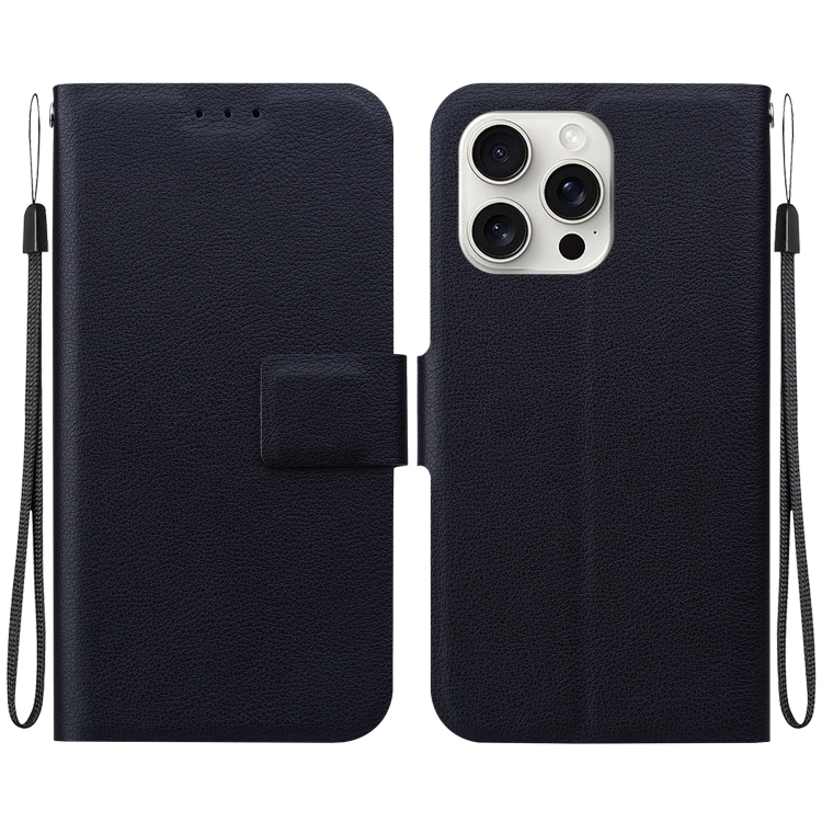 

For iPhone 16 Pro Ultra-thin Voltage Magnetic Buckle Leather Phone Case(Black)