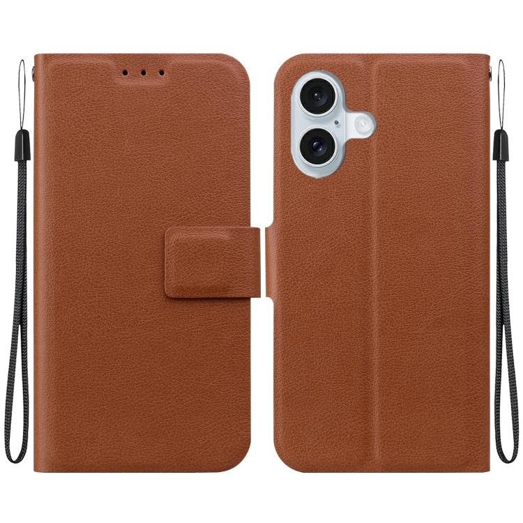 

For iPhone 16 Ultra-thin Voltage Magnetic Buckle Leather Phone Case(Brown)
