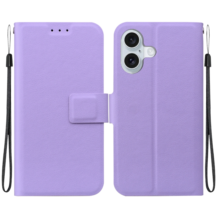 

For iPhone 16 Ultra-thin Voltage Magnetic Buckle Leather Phone Case(Purple)