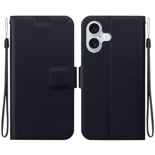 

For iPhone 16 Ultra-thin Voltage Magnetic Buckle Leather Phone Case(Black)