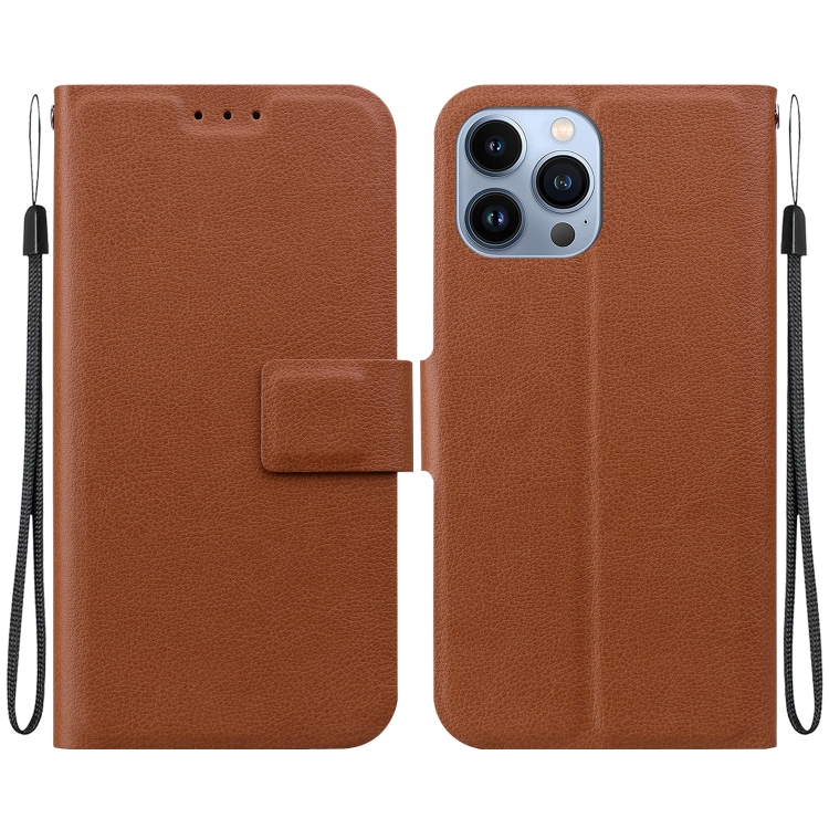 

For iPhone 14 Pro Max Ultra-thin Voltage Magnetic Buckle Leather Phone Case(Brown)