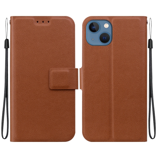 

For iPhone 14 Plus Ultra-thin Voltage Magnetic Buckle Leather Phone Case(Brown)