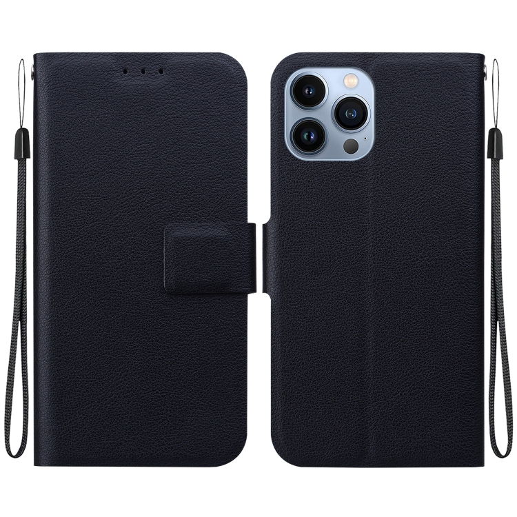

For iPhone 13 Pro Ultra-thin Voltage Magnetic Buckle Leather Phone Case(Black)