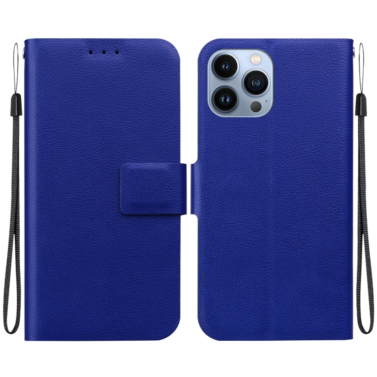 

For iPhone 13 Pro Max Ultra-thin Voltage Magnetic Buckle Leather Phone Case(Blue)