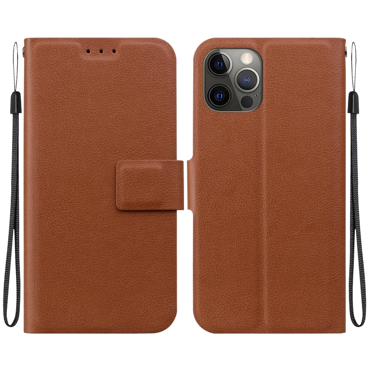 

For iPhone 12 Pro Max Ultra-thin Voltage Magnetic Buckle Leather Phone Case(Brown)