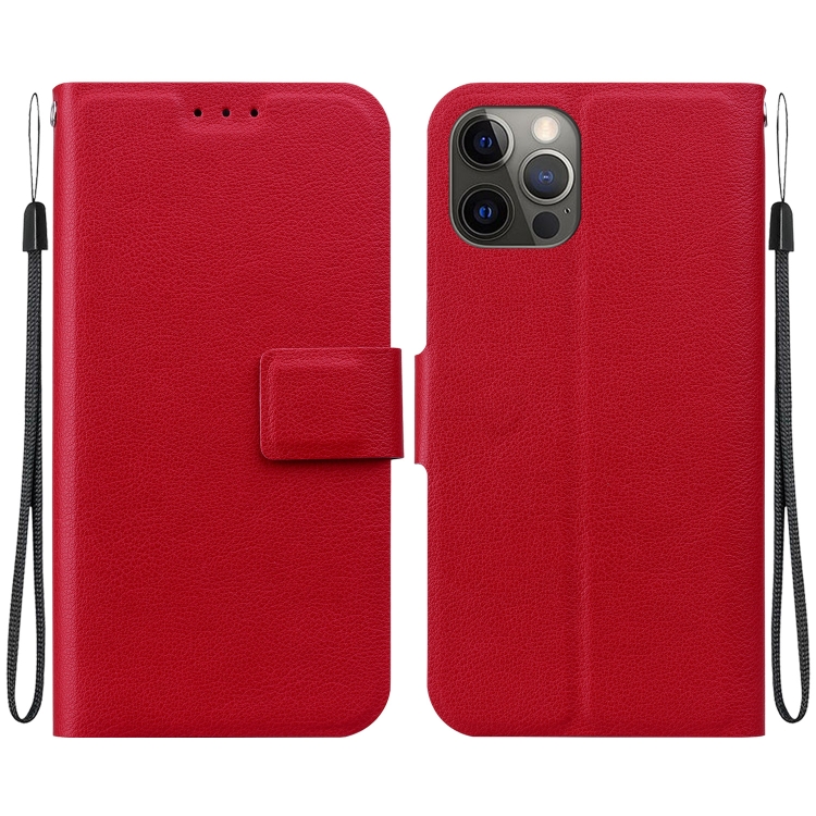 

For iPhone 12 Pro Max Ultra-thin Voltage Magnetic Buckle Leather Phone Case(Red)
