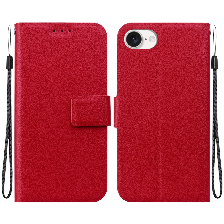 

For iPhone 16e Ultra-thin Voltage Magnetic Buckle Leather Phone Case(Red)